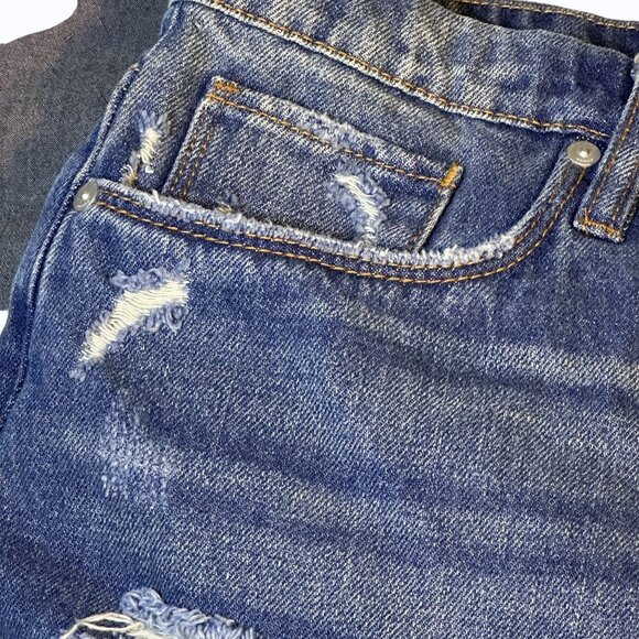 Blank Nyc Plus Size Blue Denim Cut Off Shorts Distressed Sustainable Size 20 W - Picture 4 of 14